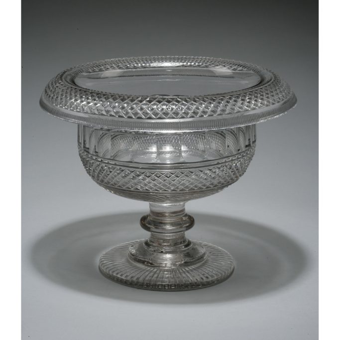 Find an antique Irish glass fruit bowl for sale.