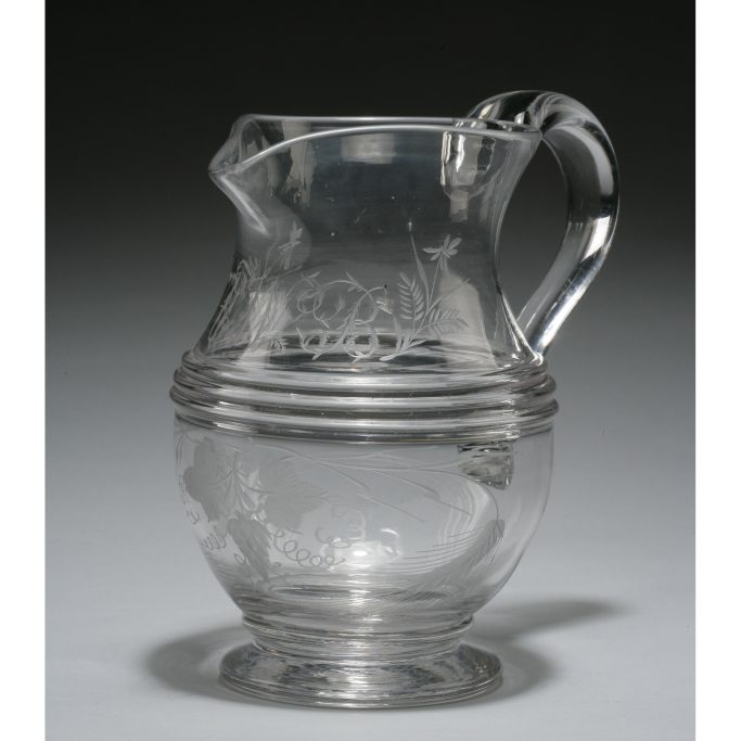 Find an antique Georgian glass harvest jug for sale.