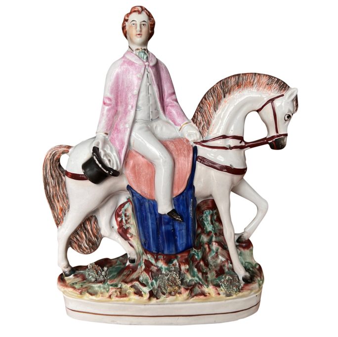 Find antique Staffordshire figure of the Prince of Wales on horseback for sale.