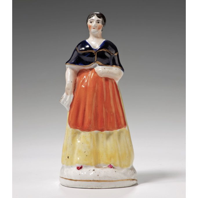 Find an antique Staffordshire figure of Emily Sandford for sale.