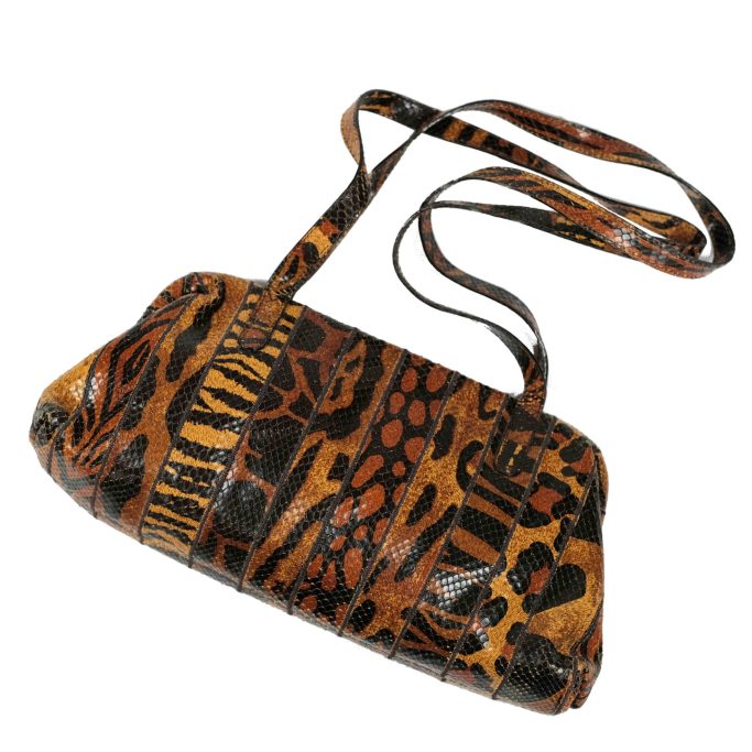 Find a Vintage multi coloured snake skin ladies handbag for sale