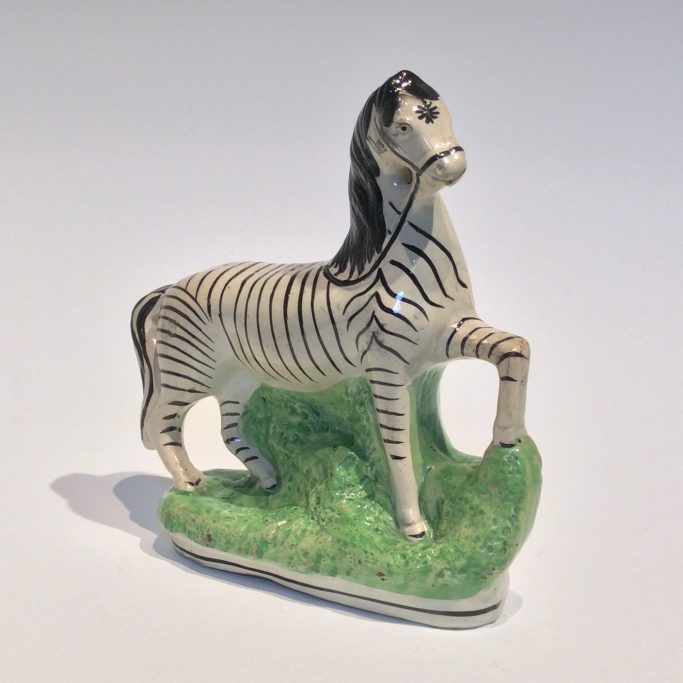Find antique Staffordshire figures of zebras for sale in the UK.
