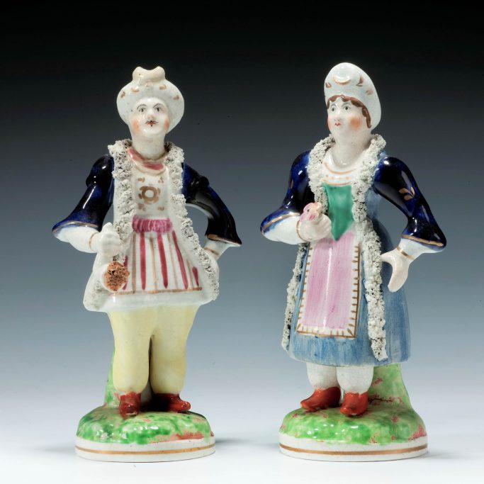 Find many theatrical Staffordshire figures for sale in the UK.
