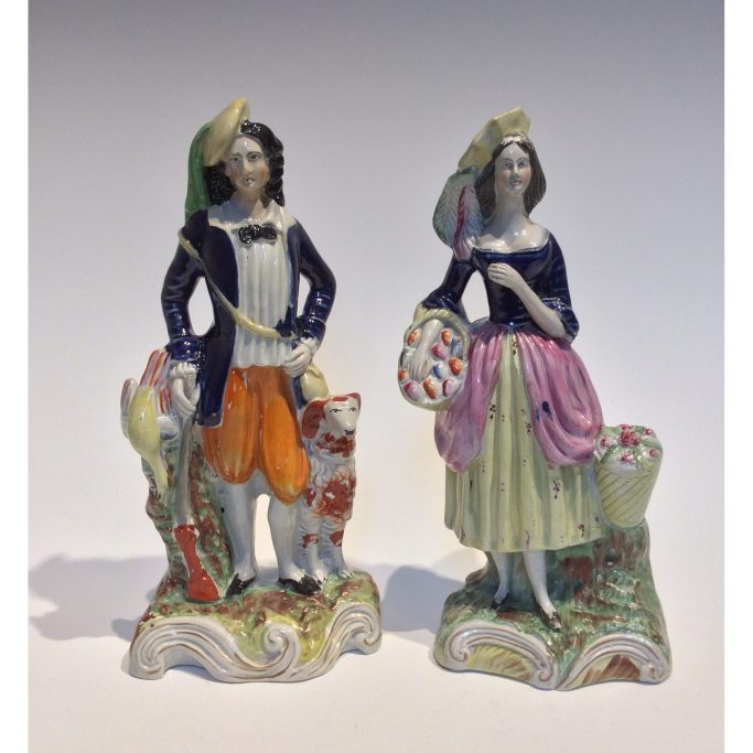 Search for decorative Staffordshire figures for sale.