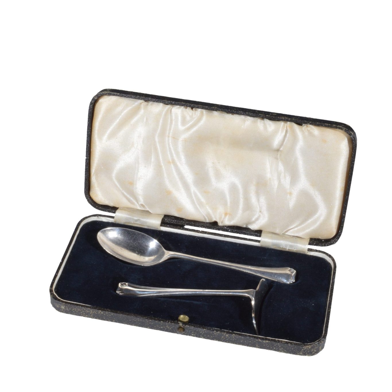 Vintage boxed silver christening set