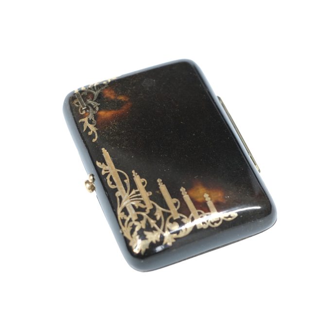 Find a French purse in tortoiseshell and gold inlay for sale in the UK.